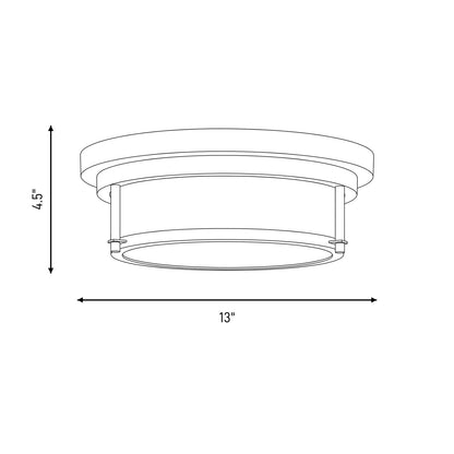 Savoy House 2-Light 4.5" Ceiling Light, Nickel
