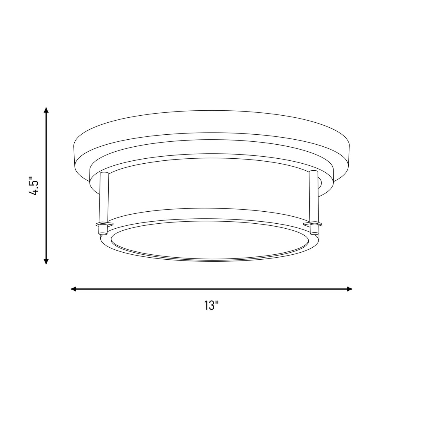 Savoy House 2-Light 4.5" Ceiling Light, Black