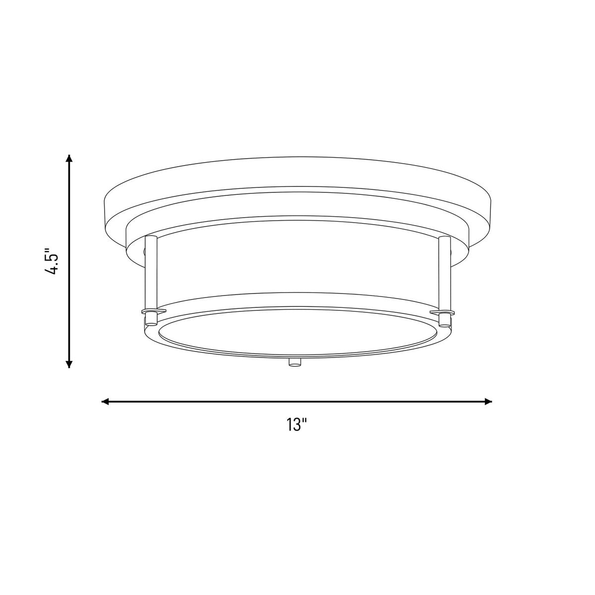 Savoy House 2-Light 4.5" Ceiling Light, Brass