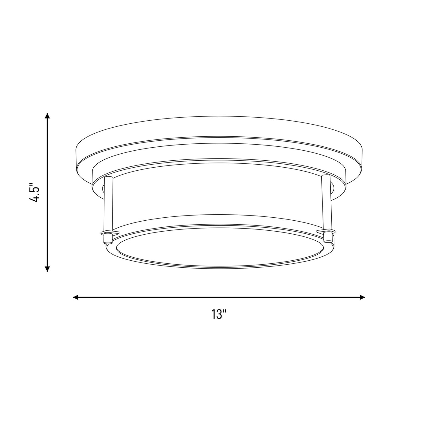 Savoy House 2-Light 4.5" Ceiling Light, Polished Nickel