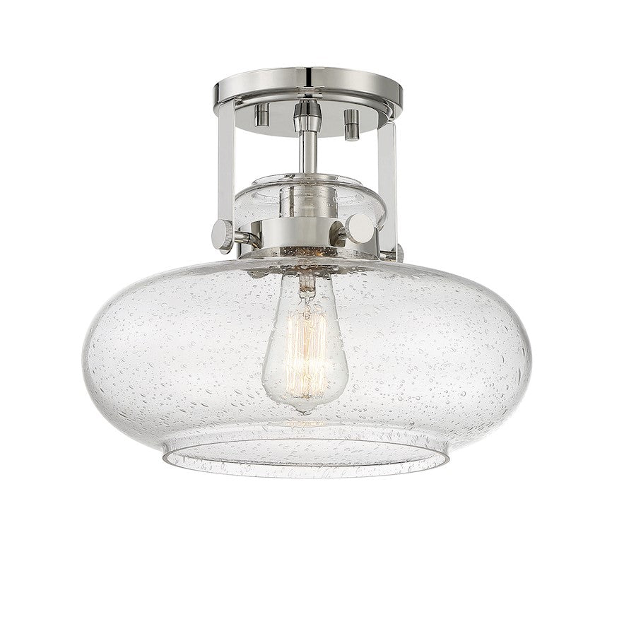 Savoy House 1-Light 10" Ceiling Light, Polished Nickel/Vintage Seed - M60064PN