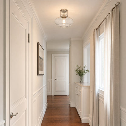 Meridian Traditional 1 Light Semi Flush Mount