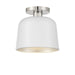 Savoy House 1-Light Ceiling Light, White/Polished Nickel - M60067WHPN