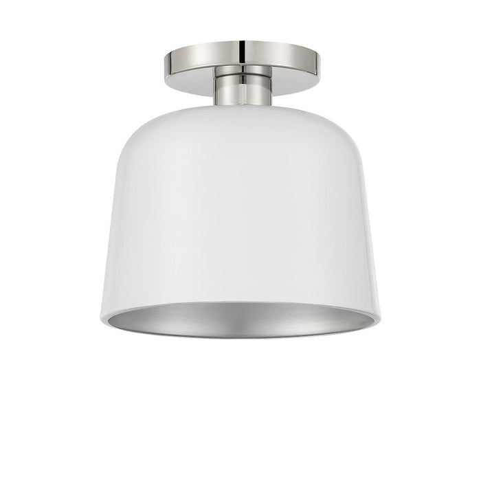 Savoy House 1-Light Ceiling Light, White/Polished Nickel