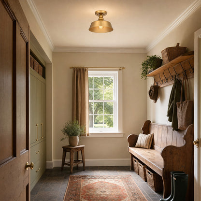 Meridian Vintage 1 Light Semi Flush