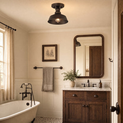 Meridian Vintage 1 Light Semi Flush