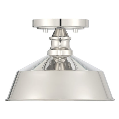 Savoy House 1-Light 10" Ceiling Light, Polished Nickel Industrial