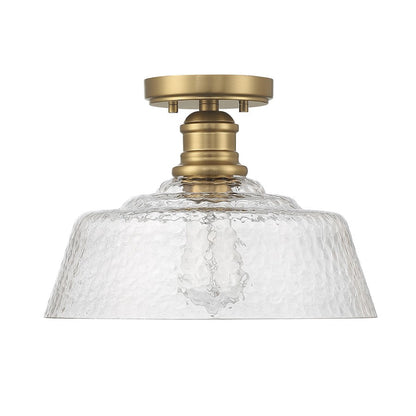 Savoy House 1-Light 13" Ceiling Light, Natural Brass