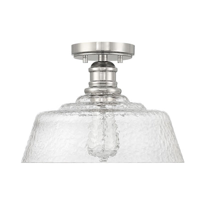 Savoy House 1-Light 13" Ceiling Light, Polished Nickel