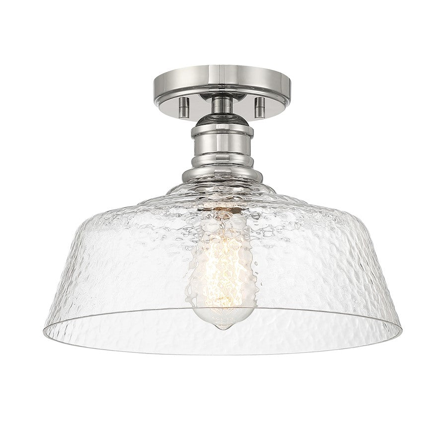 Savoy House 1-Light 13" Ceiling Light, Polished Nickel