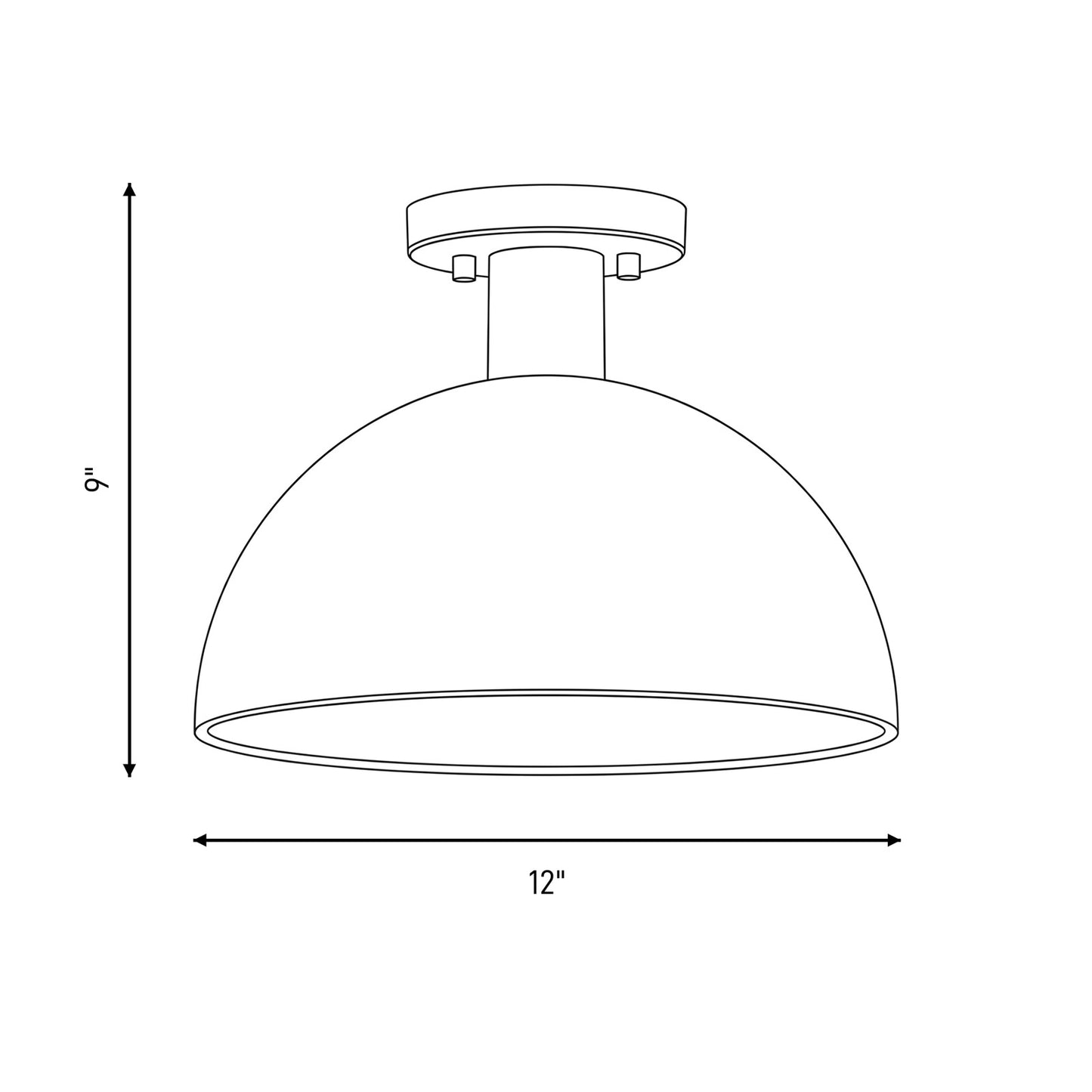 Meridian Vintage 1 Light Semi Flush Mount