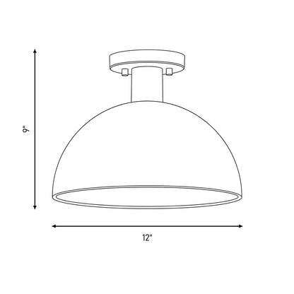 Meridian Vintage 1 Light Semi Flush Mount
