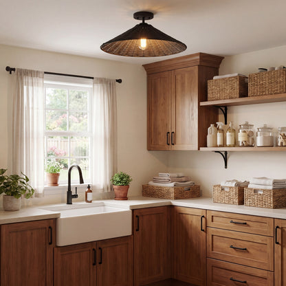 Meridian 1 Light Semi-Flush, Matte Black