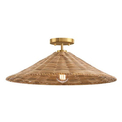 Meridian 1 Light Semi-Flush, Natural Brass