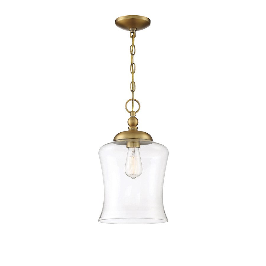 Savoy House 1-Light 17" Pendant, Natural Brass/Clear - M70019NB