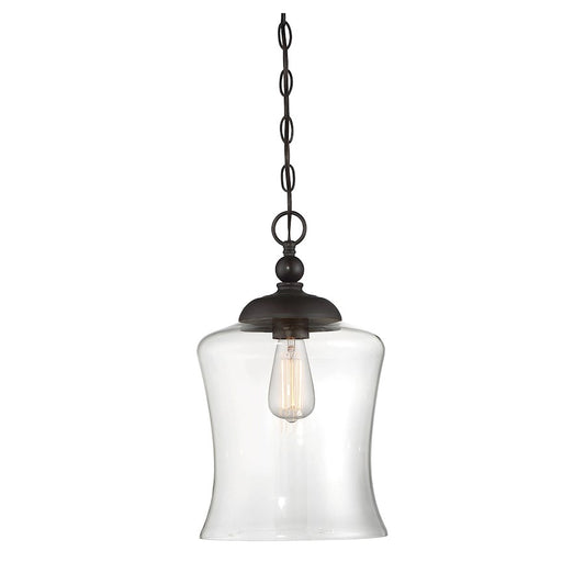 1 Light 17" Mini Pendant, Oil Rubbed Bronze