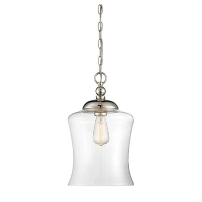 1 Light 17" Mini Pendant, Polished Nickel