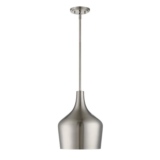 1 Light 11" Pendant, Brushed Nickel