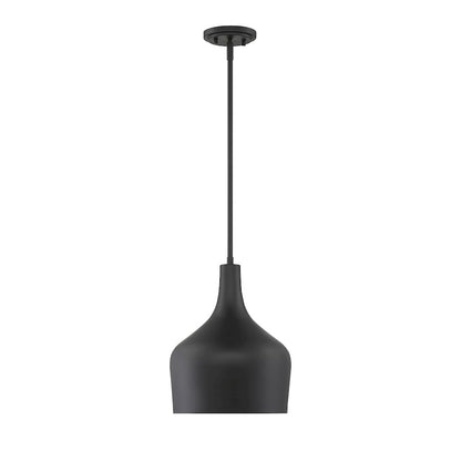 1 Light 14" Pendant, Matte Black