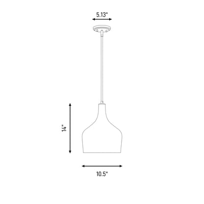 1 Light 14" Pendant, Matte Black