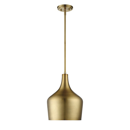 1 Light 11" Pendant, Natural Brass