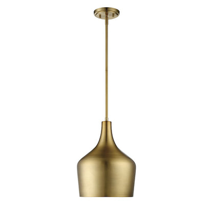 1 Light 11" Pendant, Natural Brass