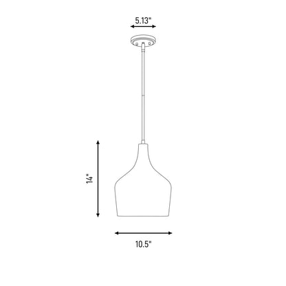 1 Light 11" Pendant, Natural Brass