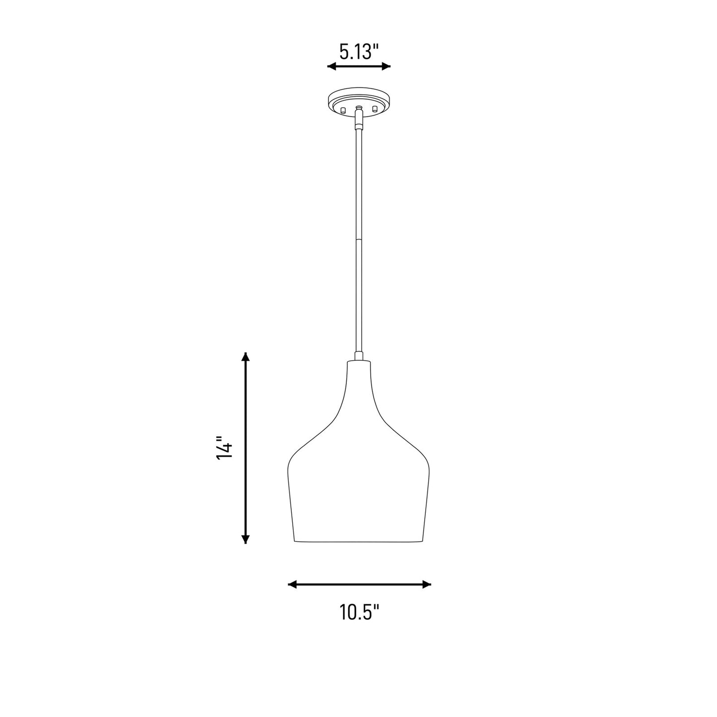 1 Light 11" Pendant, Natural Brass