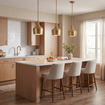 1 Light 11" Pendant, Natural Brass
