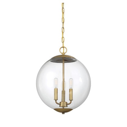 3 Light 17" Pendant, Chrome