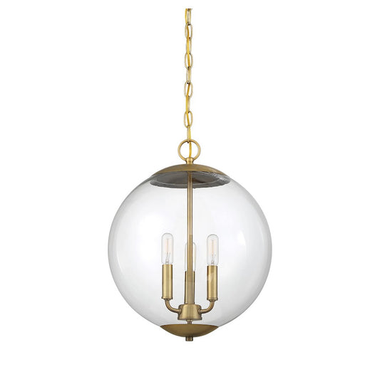 3 Light 17" Pendant, Chrome