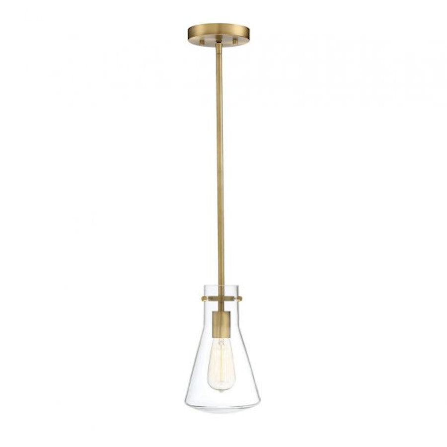 1 Light 11" Pendant, Natural Brass