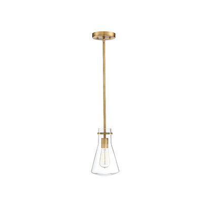 1 Light 11" Pendant, Natural Brass