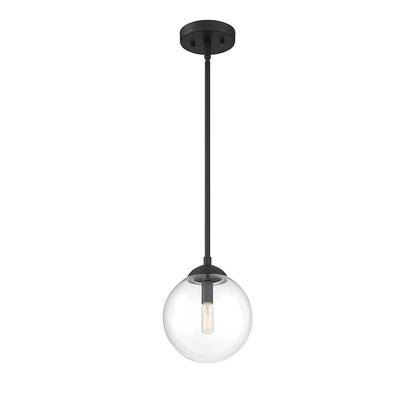 1 Light 8" Orb Mini Pendant, Matte Black