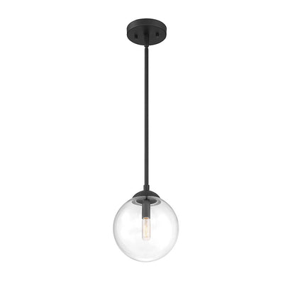 1 Light 8" Orb Mini Pendant, Matte Black