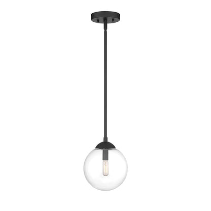 1 Light 8" Orb Mini Pendant, Matte Black