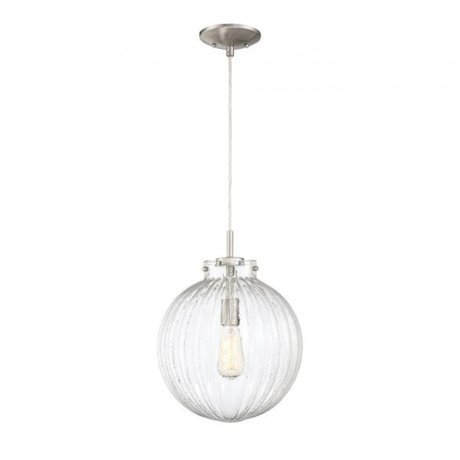1 Light 12" Mini Pendant, Brushed Nickel