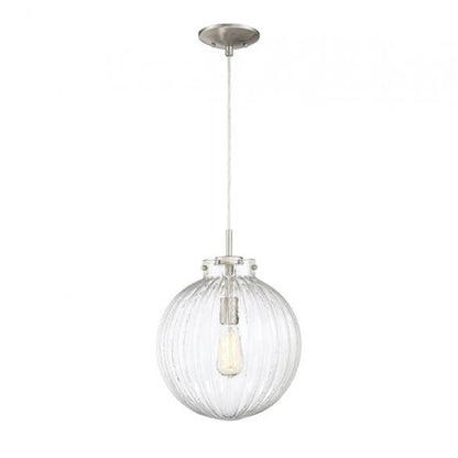 1 Light 12" Mini Pendant, Brushed Nickel