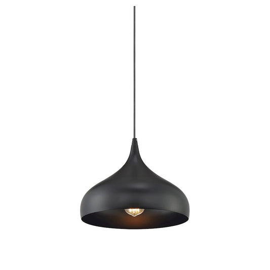 1 Light Plug-In Mini Pendant, Matte Black