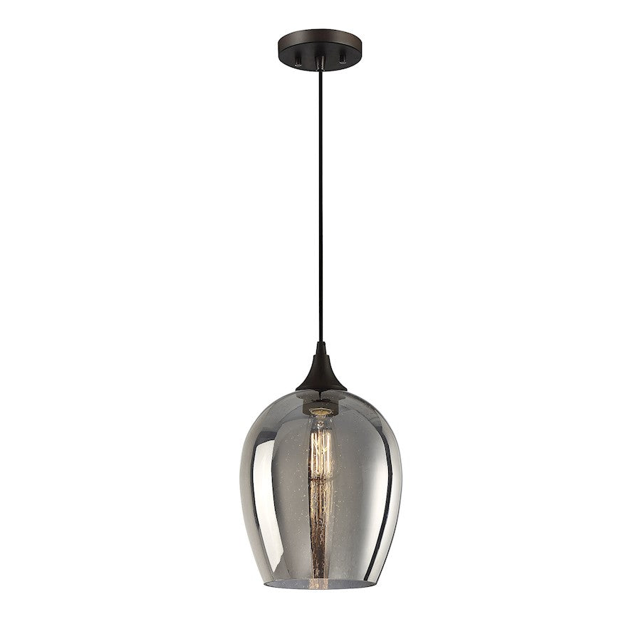 1 Light 15" Mini Pendant, Oil Rubbed Bronze