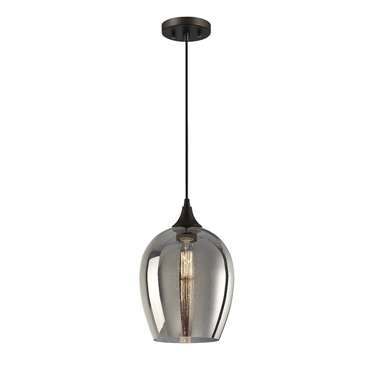 1 Light 15" Mini Pendant, Oil Rubbed Bronze