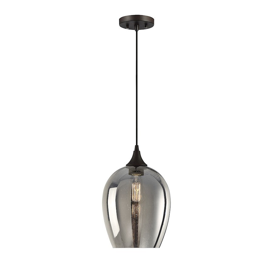 1 Light 15" Mini Pendant, Oil Rubbed Bronze