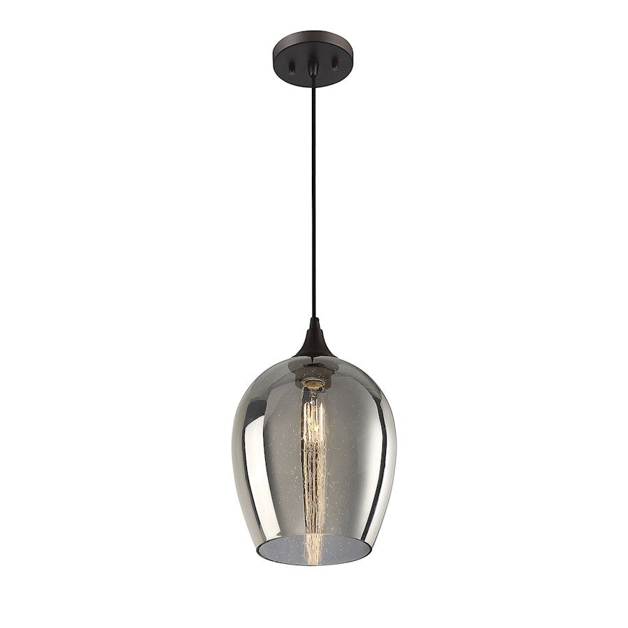 1 Light 15" Mini Pendant, Oil Rubbed Bronze