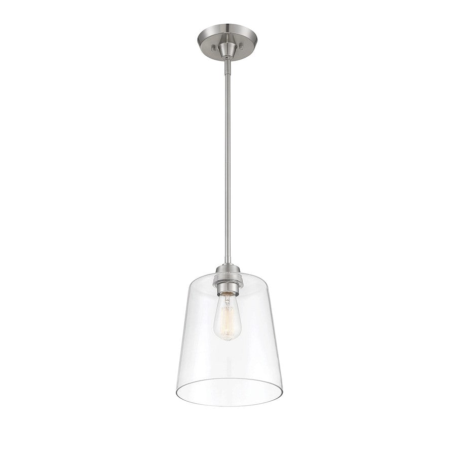 1 Light 12" Pendant, Brushed Nickel