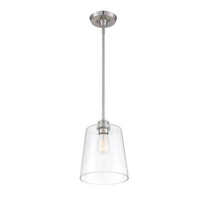 1 Light 12" Pendant, Brushed Nickel