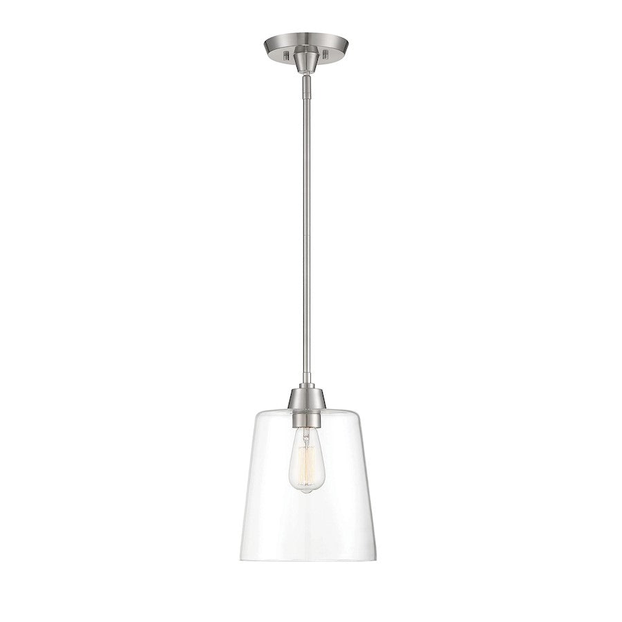 1 Light 12" Pendant, Brushed Nickel