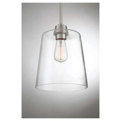 1 Light 12" Pendant, Brushed Nickel