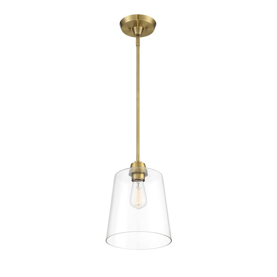 1 Light 12" Pendant, Natural Brass