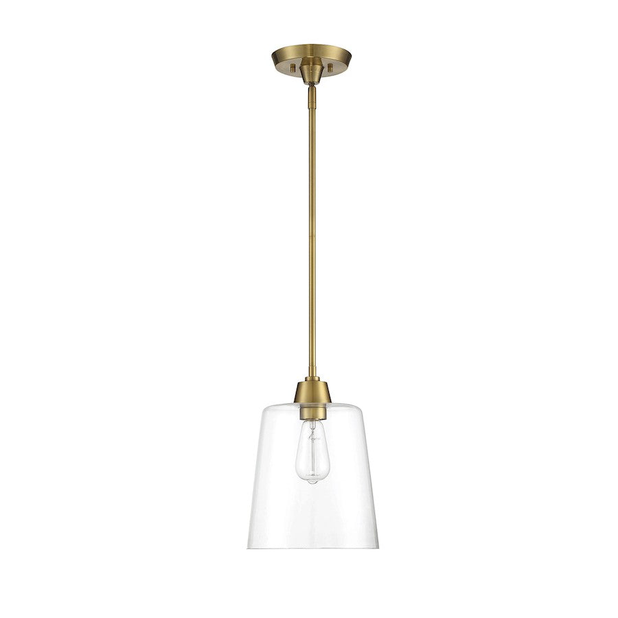 1 Light 12" Pendant, Natural Brass