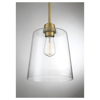 1 Light 12" Pendant, Natural Brass